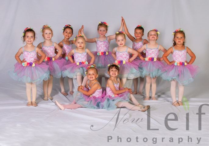 Young Creative Movement dancers in costumes at Southern Oregon Dance Center